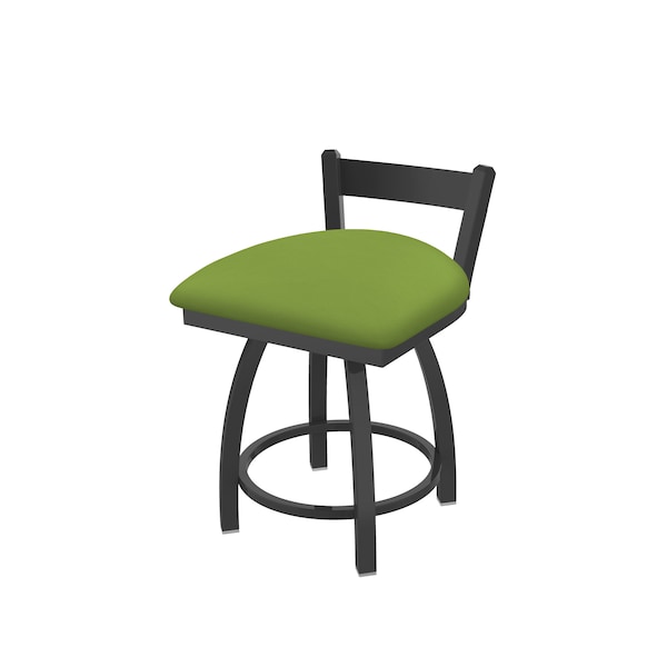 Holland Bar Stool Co 18" Low Back Swivel Vanity Stool, Pewter Finish, Canter Kiwi Green Seat 82118PW009 - main